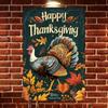 Metal Wall Art Thanksgiving Turkey Poster, 8x12 Inch Durable Iron Fall Bar Decoration