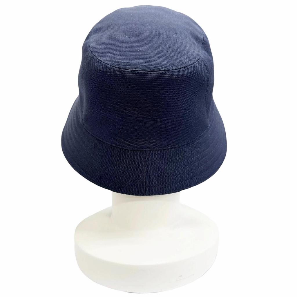 Excellent HERMES Hat EDEN Serie Parts Bucket Hat Navy Cotton Women 57 Used