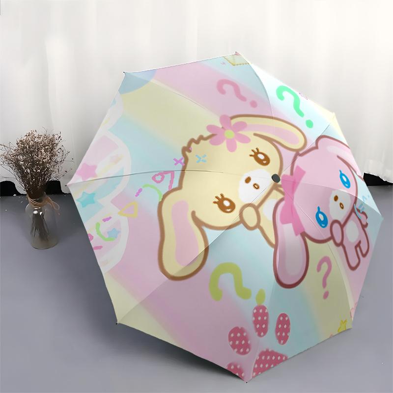 Sugar bunnies Automatic Open/Close Umbrella-Cute Umbrella with Cute Design, Portable 3-Fold Compact Umbrella for Men & Women, Halloween Chri
