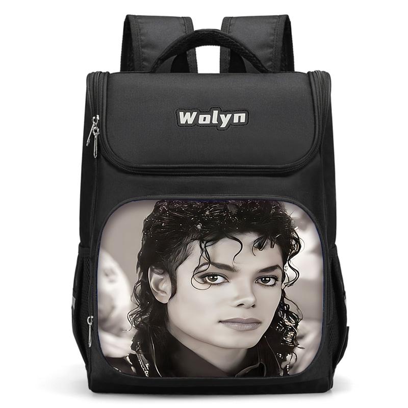 Michael Jackson Large Child Backpack Boy Girls School Bag for Men Women Traveling Backpack Durable and Multi Compartmen 28x19.5x41cm