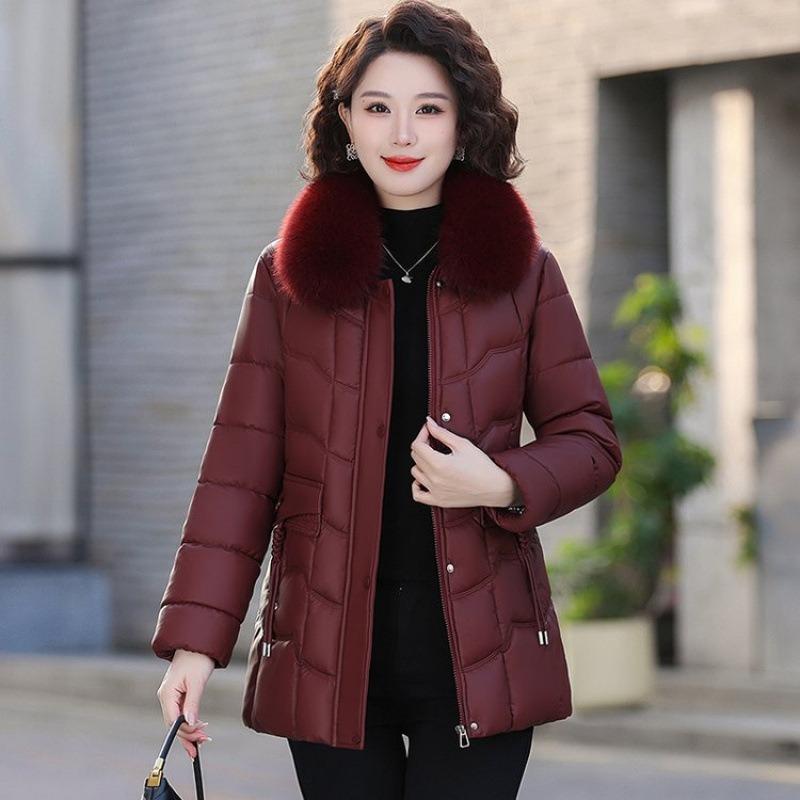 

New velvet thickened women s cotton-padded clothes winter clothes large size warm leather jacket cotton-padded jacket women 6XL [recommended 160-82.5 kg]