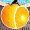 Orange Juice Beach Towel Fresh Orange Juice Design Soft Polyester Round Beach Towels for Beach Cushion Yoga Towel Indoor Outdoor