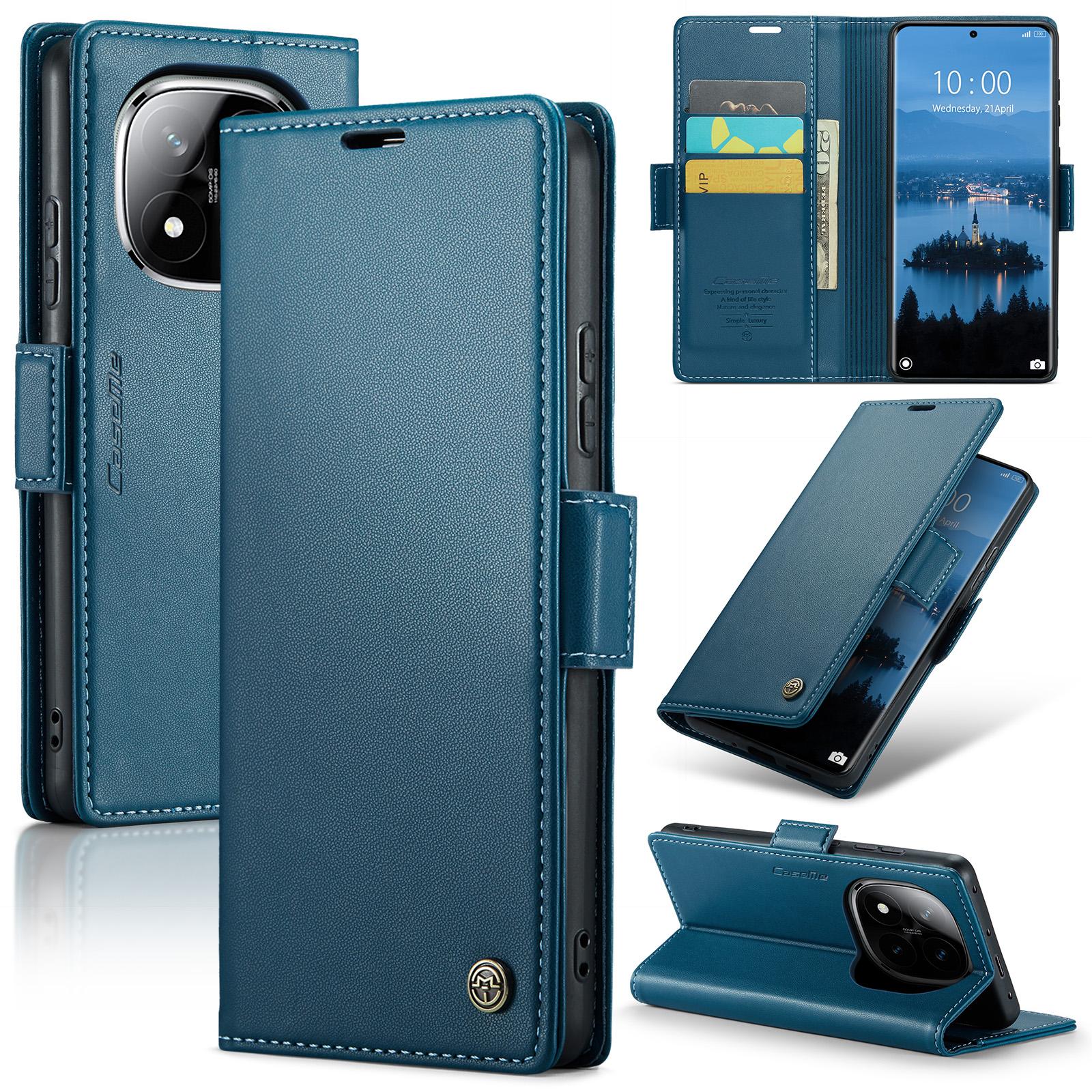 

Для Xiaomi Redmi Note 14 Pro+ 5G/14 Pro 5G/Poco X7 5G Шкіряний чохол CASEME 023 Блокування RFID 3 слоти для карток Мобільна кришка E