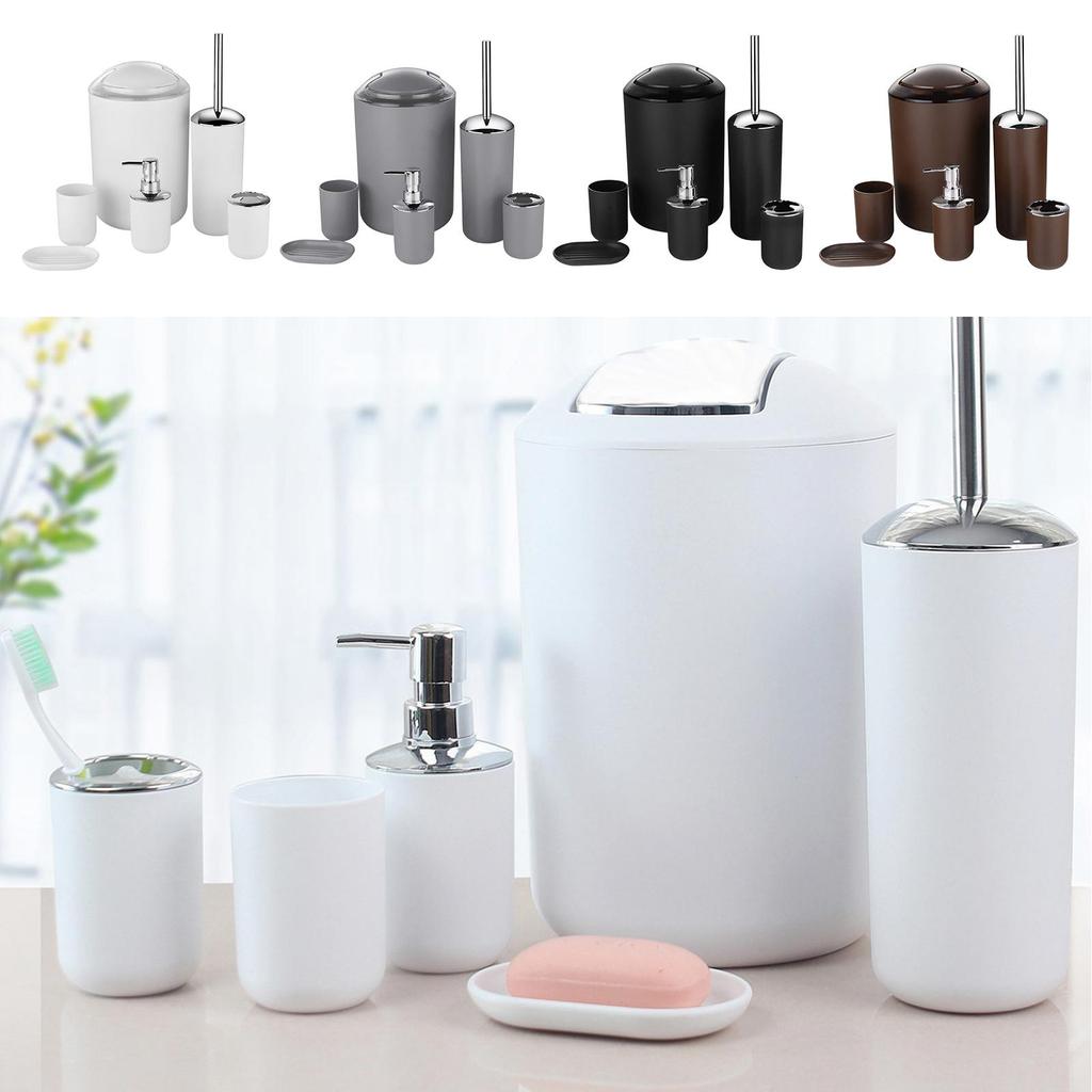 Modern Bathroom Essentials Bundle, 6-Piece Set for Stylish Decor