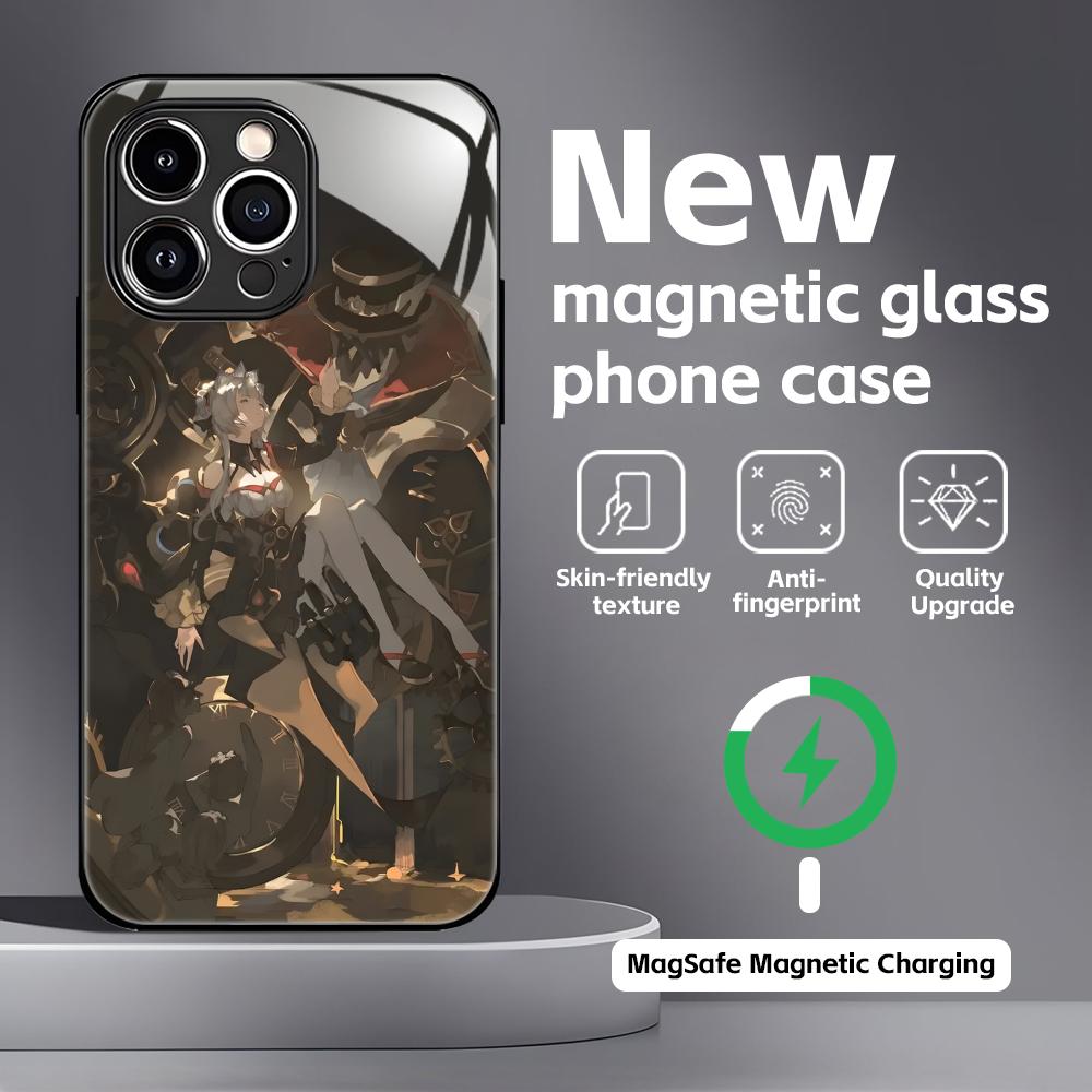 genshin impact Sandrone Phone Case For iPhone17 16 15 14 13 12 11 X XR XS 8 Plus Mini Pro Max Glass Magnetic Case