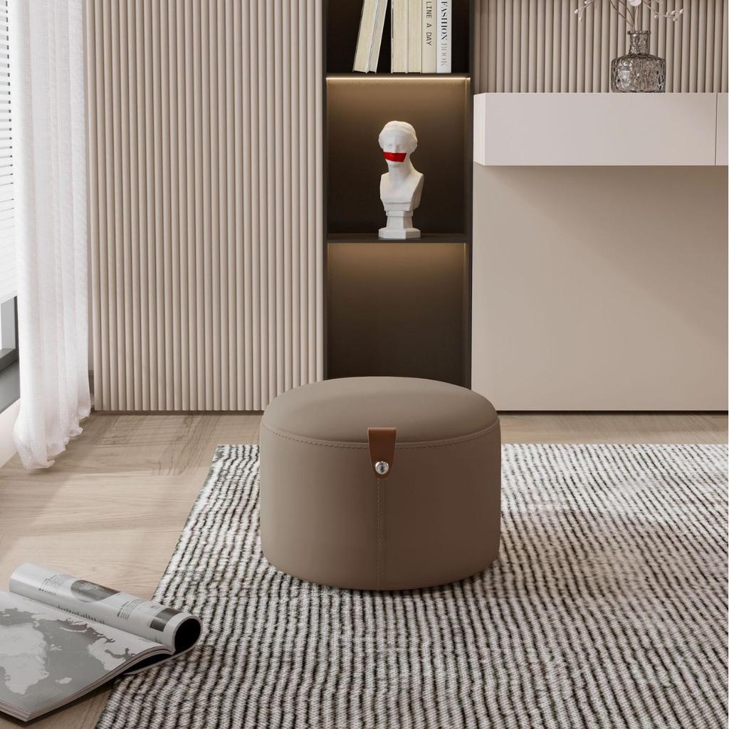 Dressing Stool, Home Living Room Shoe Changing Stool, Rotating Bedroom Circular Stool, Low Stool with Handle, Coffee Table Stool