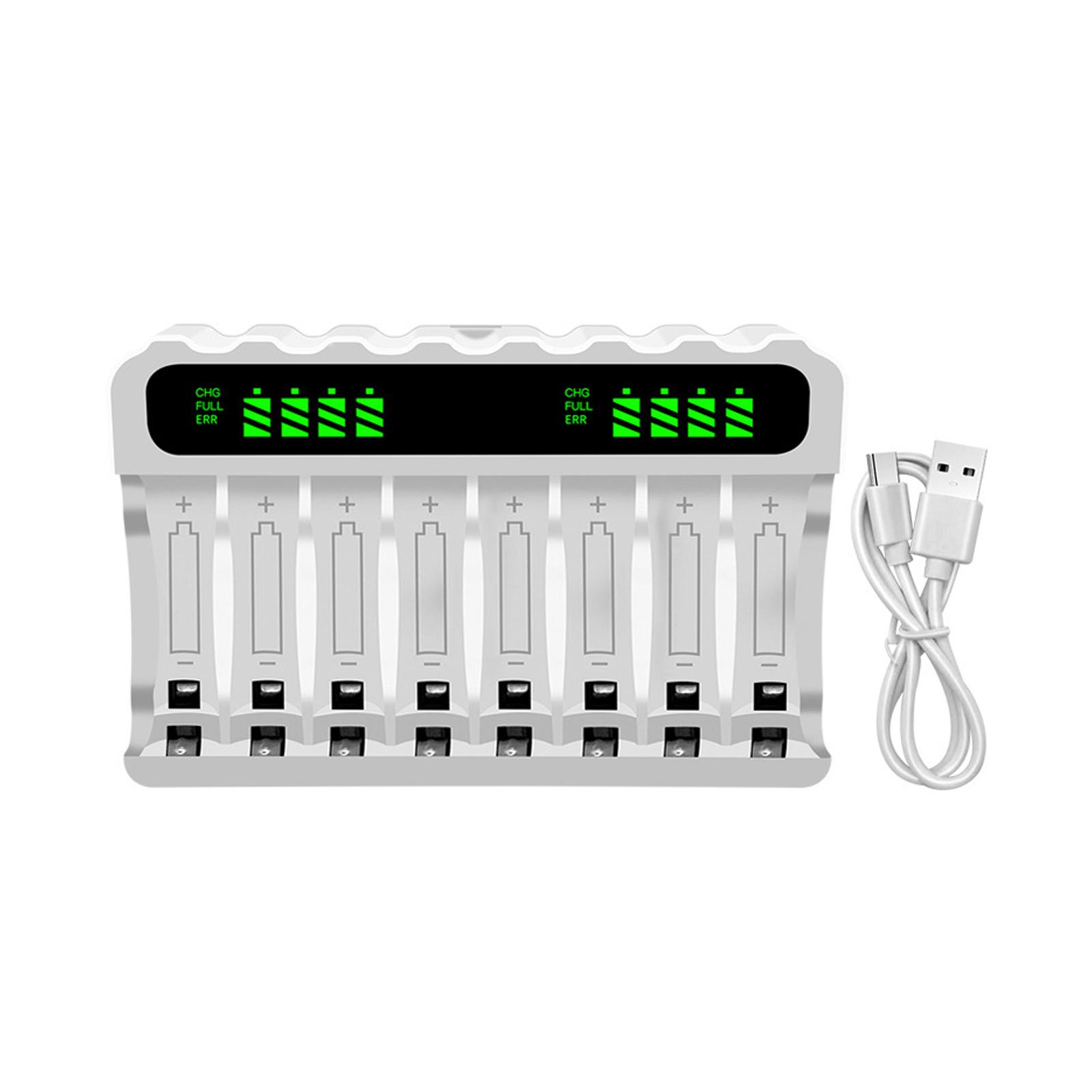 

Travel 8-Bay Charging Dock Station for NiMH 2A and 3A Batteries Featuring Safe Management and Visual Indicators 1