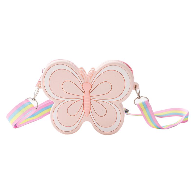 Lovely Children'S Silicone Shoulder Bags Cute Butterfly Shape Baby Girls Crossbody Bag Candy Color Kids Small Coin Purse