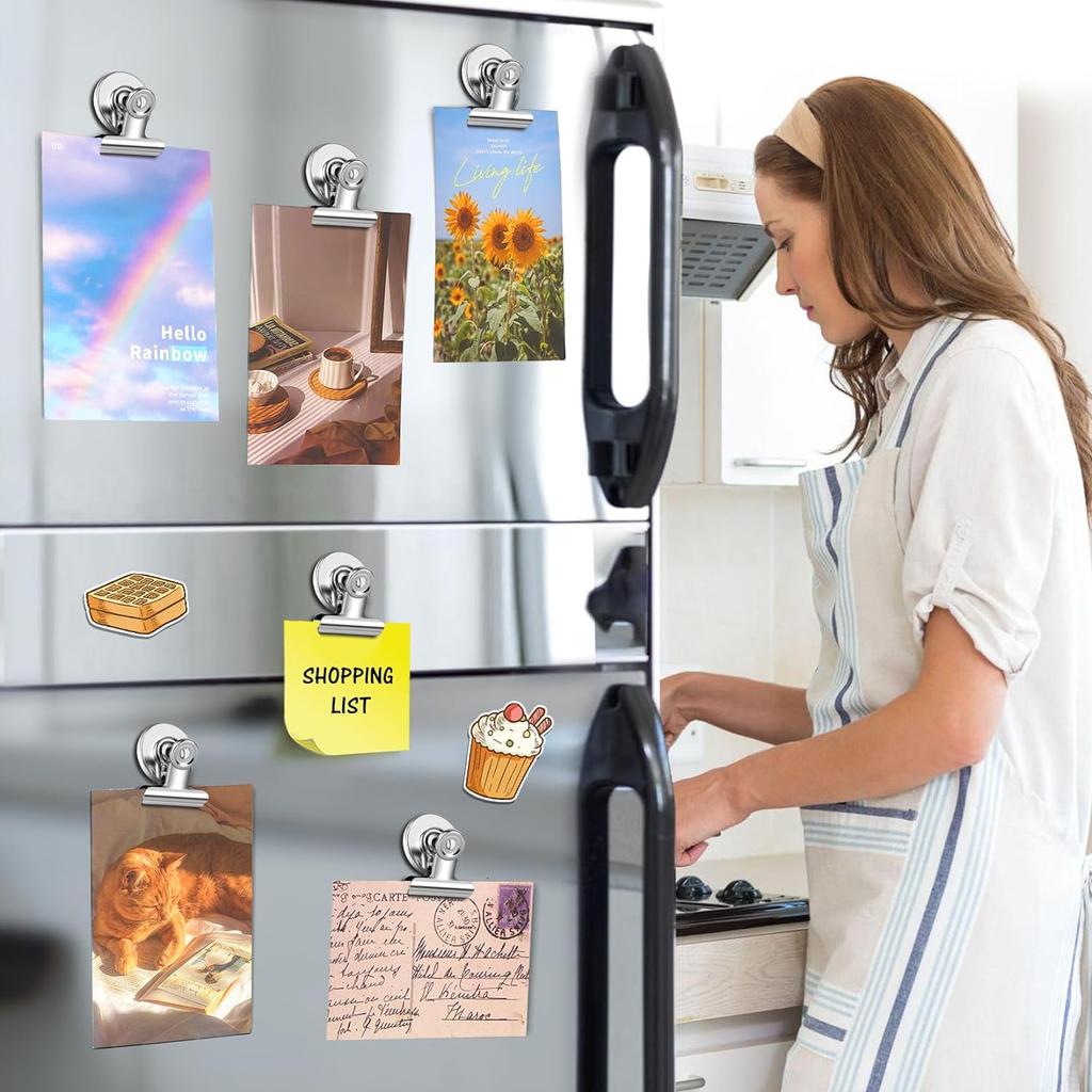 20Pcs Fridge Magnets, Strong Magnetic Clips, Magnetic Clips Heavy Duty for Photo Displays, Home, Office, Classroom
