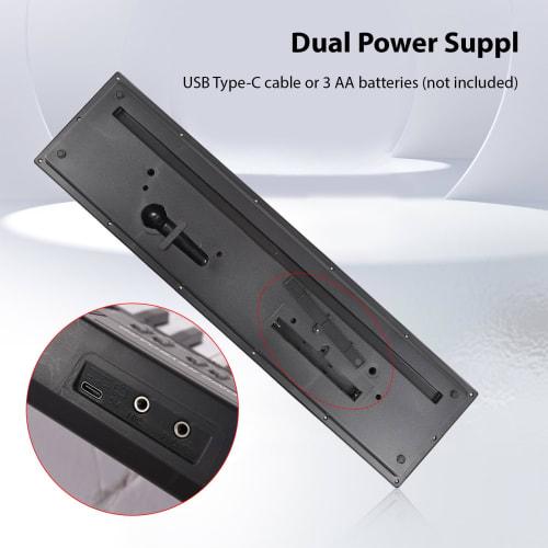 Btuty 61-Key Electronic Keyboard Piano with Dual Speakers, 8 Tones, 5 Rhythms, 5 Drums, Percussion, 6 Demo Microphones, 2 Power Modes, Musical Instrum