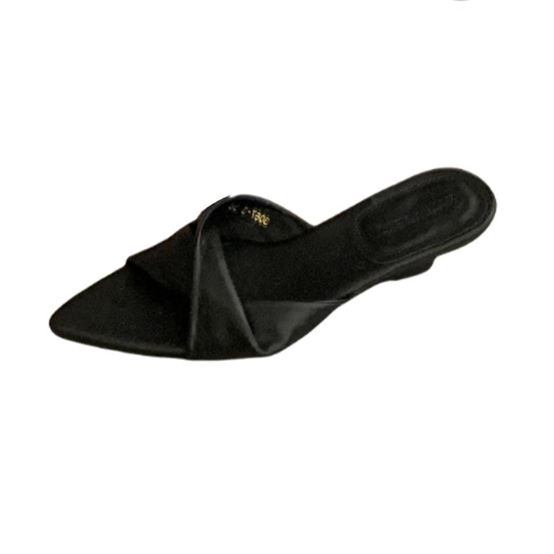 Fashion Pointed Toe Women Slippers Wedges Fashion Dress Shoes Summer Luxury Sexy Woman Sandals 2025 New Designer Slides Femme Zapatos