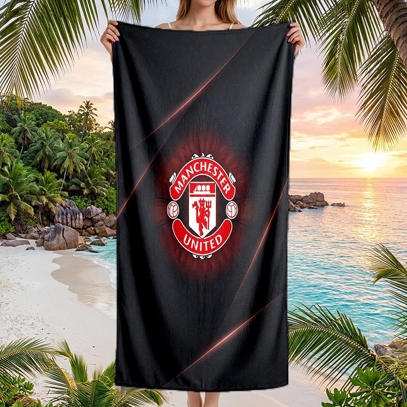 Telo da Spiaggia Asciugatura Rapida Manchester United FC Stampa Microfibra Assorbente Portatile da Viaggio per Nuoto