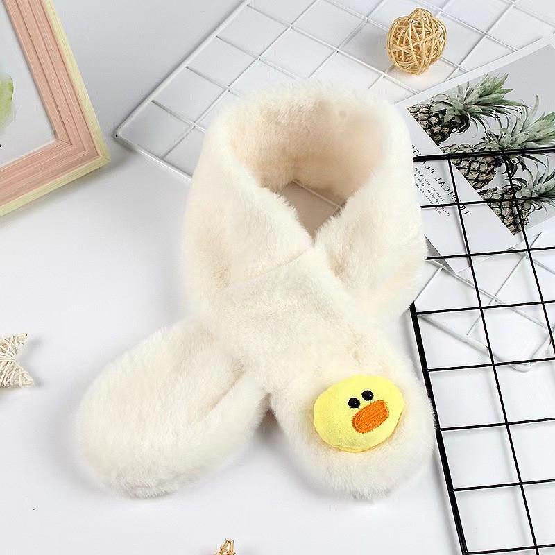 Jesień Zima 2025 Szalik Dziecięcy Pluszowy Gruby Szalik na Szyję dla Niemowląt Kreskówkowy Styl Koreański Ciepły Szalik