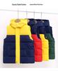 Autumn/Winter College Style Children's Fleece-Lined Down Vest: Warm and Thick for Boys and Girls.