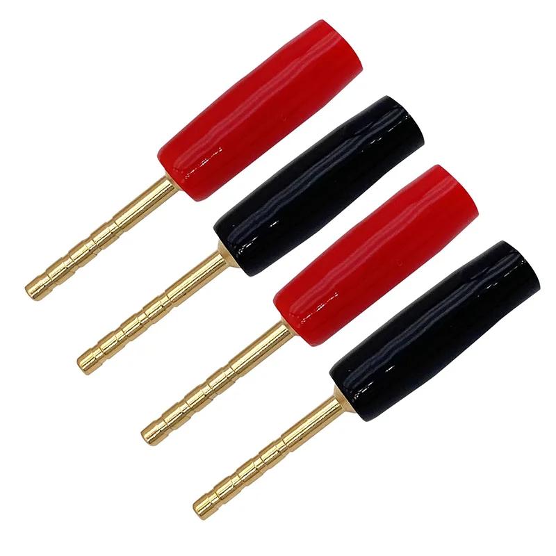 20PCS 2mm Gold Plated Screw Type Small Banana Plug Pin Audio Speaker Cable Connector Copper Straight Male Connector
