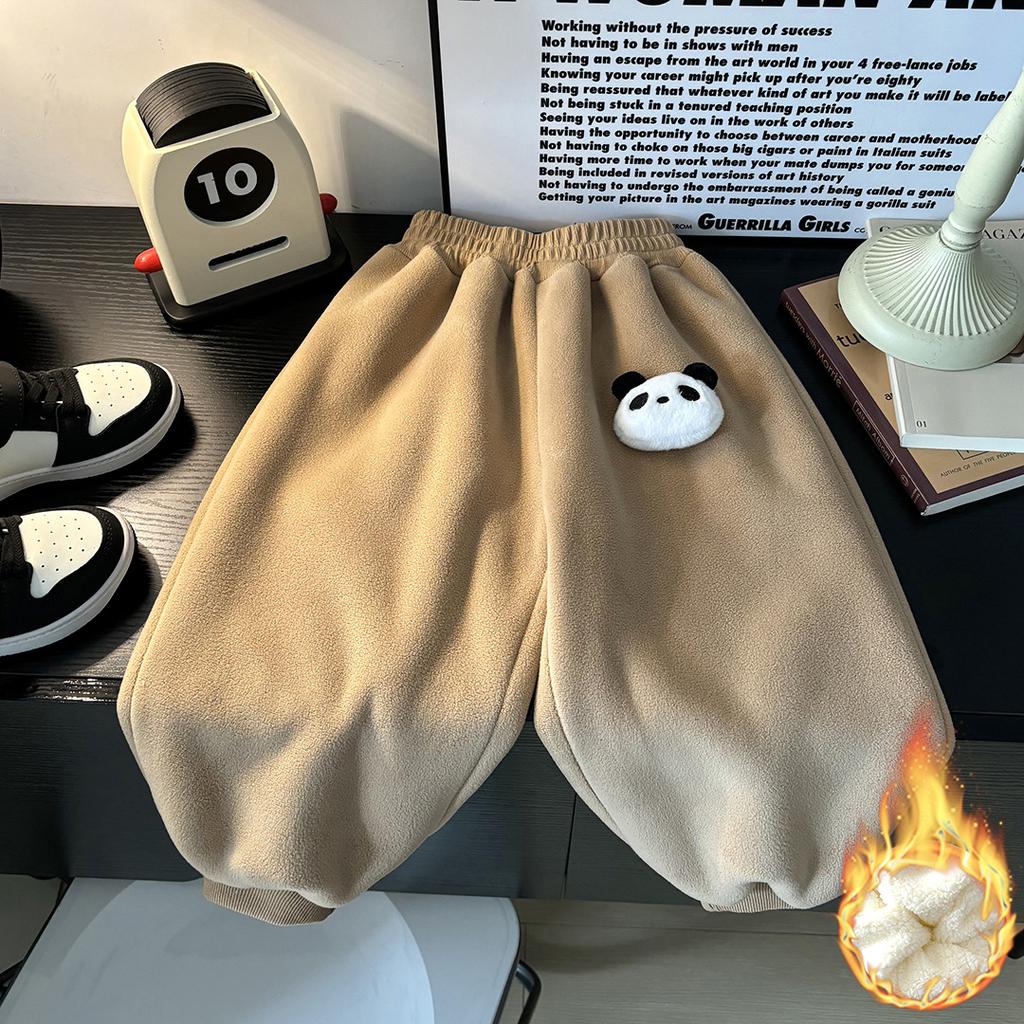 Children's Fleece Pants, Autumn and Winter Baby's Thickened Warm Casual Sports Pants, Outer Wear Long Pants