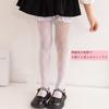 Kids Knee High Socks Girls Socks Set of 2 Ribbon Lace Formal Entrance Ceremonies Graduation Ceremonies Cute Girls Black White Black [InSomila] (L,