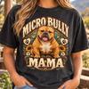 Micro Bully Mom Shirt, Bully Dog Mom Gift, Vintage Floral Dog T Shirt, Bully Owner Tee, Garment Dyed Unisex Shirt