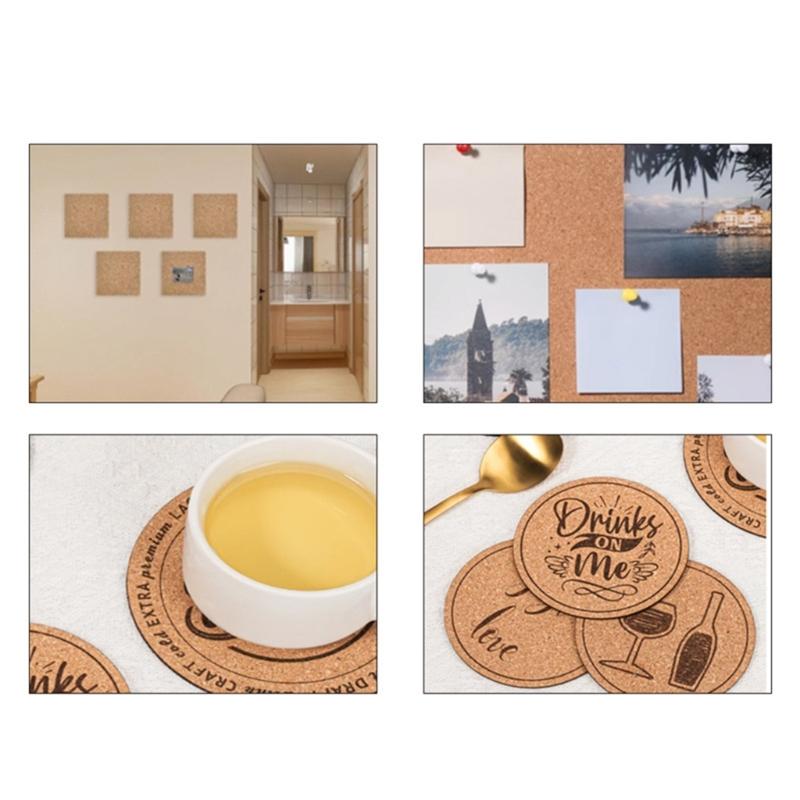 4Pcs 300X300mm Cork Paper Board Tiles Wall Decorative Panel Creative Message Display Notice for H2D 3D Printer