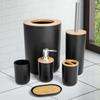 6pcs Bathroom Accessories Bathroom Trash Can Toilet Brush Set Toothbrush Cup Lotion Bottle Soap Box with Pump