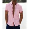 Camisa de manga corta holgada con botones en la parte delantera para hombre, camisa informal de verano con botones para la playa