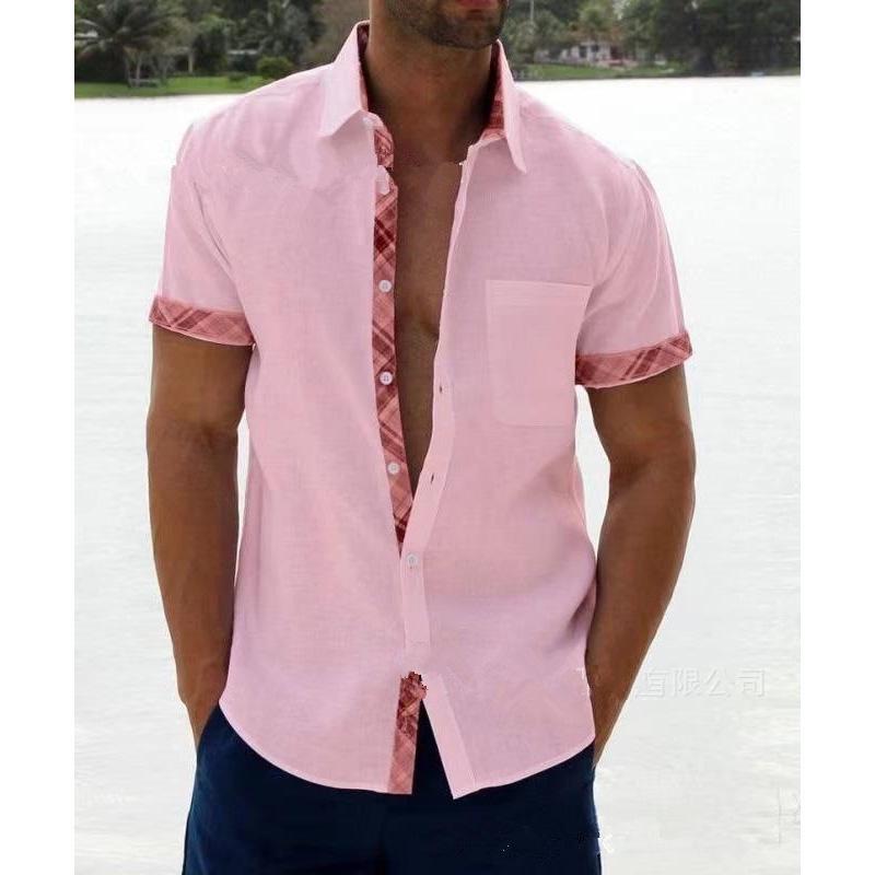 Camisa de manga corta holgada con botones en la parte delantera para hombre, camisa informal de verano con botones para la playa