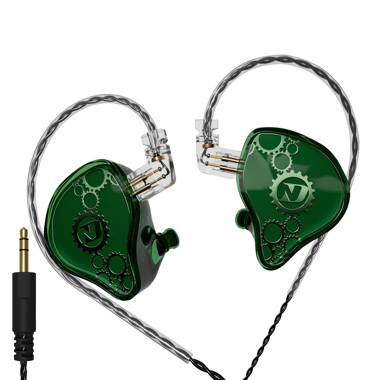 

ND Venus Detachable 3.5mm Wired Headphones HiFi Sound Industrial In-Ear Earphones (No Mic) Green