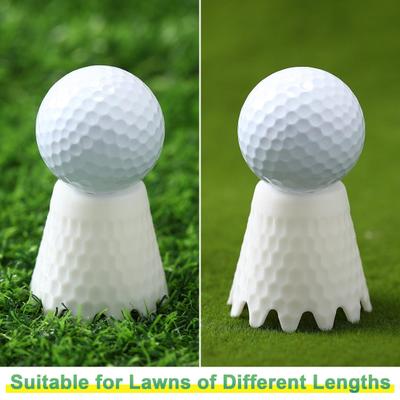 Yousheng 8Pcs Unbreakable Golf Tees Stable Structure Wear Resistant Unique Ripple Design Outdoor Indoor Golf Simulator Tees for Training