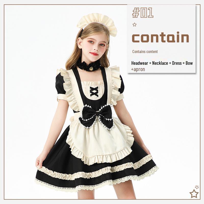 

2026 European & American Lolita Princess Dress for Kids – French Pastoral Style Costume 150cm