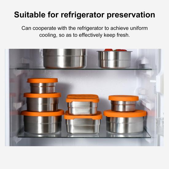 Stainless Steel Snack Containers for Kids Leak Proof Toddler Food Container with Silicone Lids Stackable Metal Lunch Box for School And Daycare