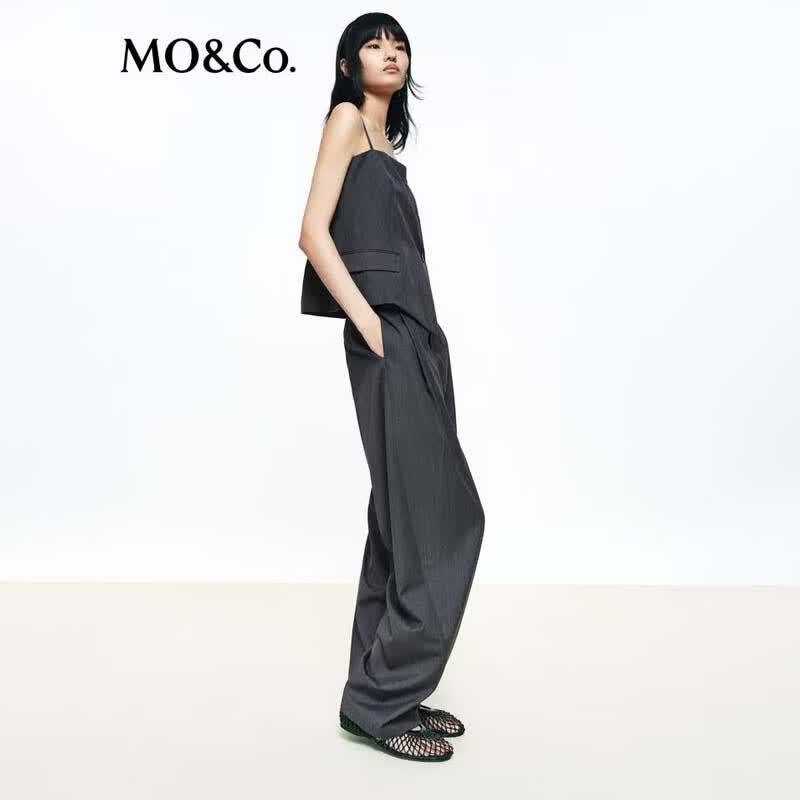 MO&Co. Women's Mid-Waist Tailored Curved Pants