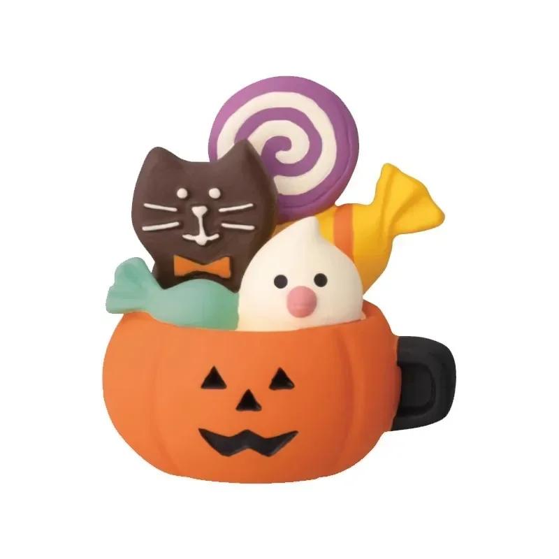 2025 Halloween Pumpkin Japanese Cat Miniature Scene Props Creative Children's Dolls Gift ZAKKA Resin Small Decoration Figurines