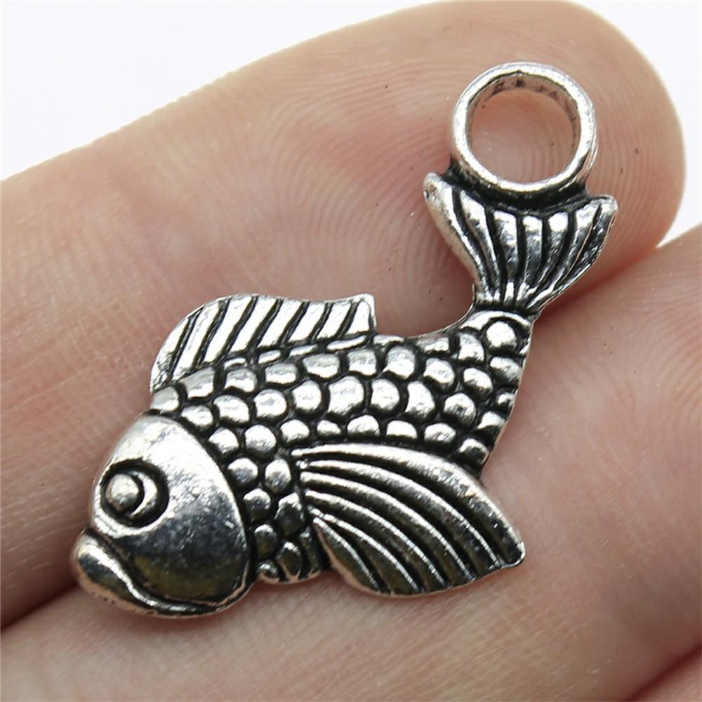 20pcs Fish Charms Antique Silver Color Tropical Fish Charms Pendants For Bracelets Fish Charms Making Jewelry