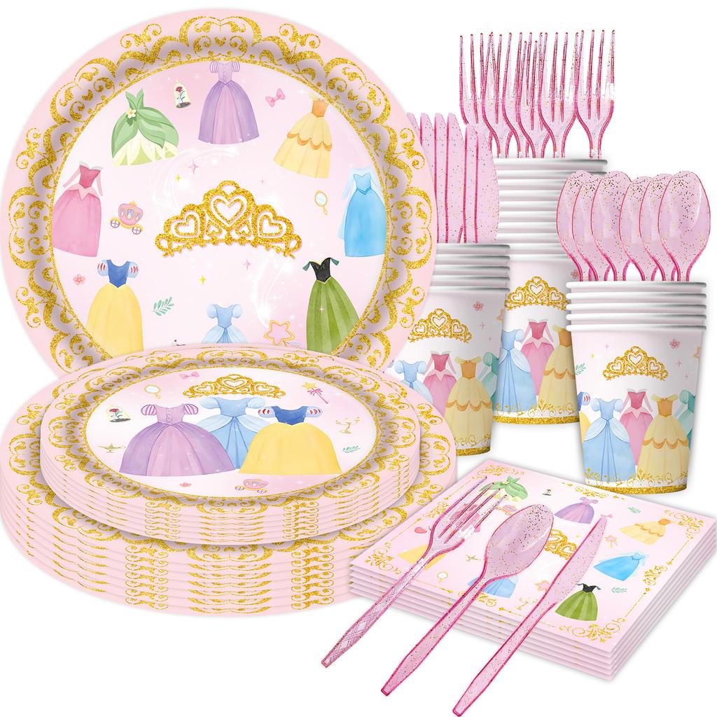 Princess Dress Theme Party Supplies Birthday Decoration Princess Party Decoration Party Arrangement Tableware