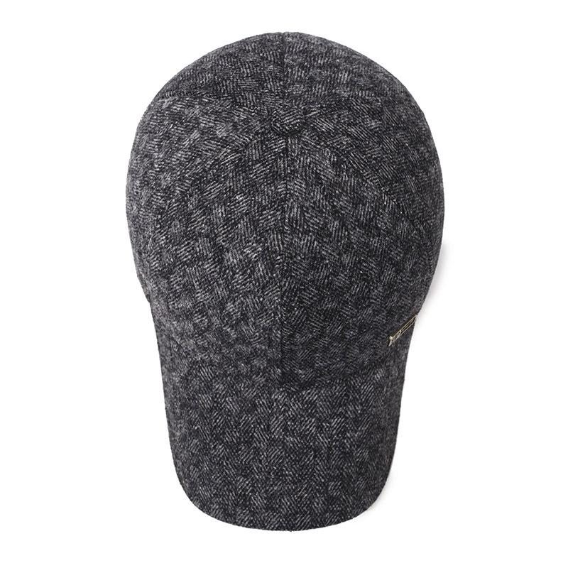 Autumn Winter Men's Middle-Aged and Elderly Warm Plaid Baseball Cap Ear Protection Old Man Peak Cap