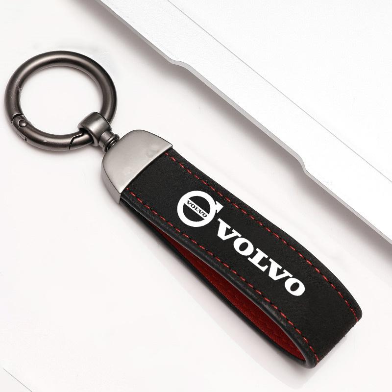 Suede Car Logo Keychain Pendant Keyring Hanging Men Gifts For Volvo R Design XC90 XC60 S60 V40 XC40 V60 V50 S40 XC70 C30 C70 C40