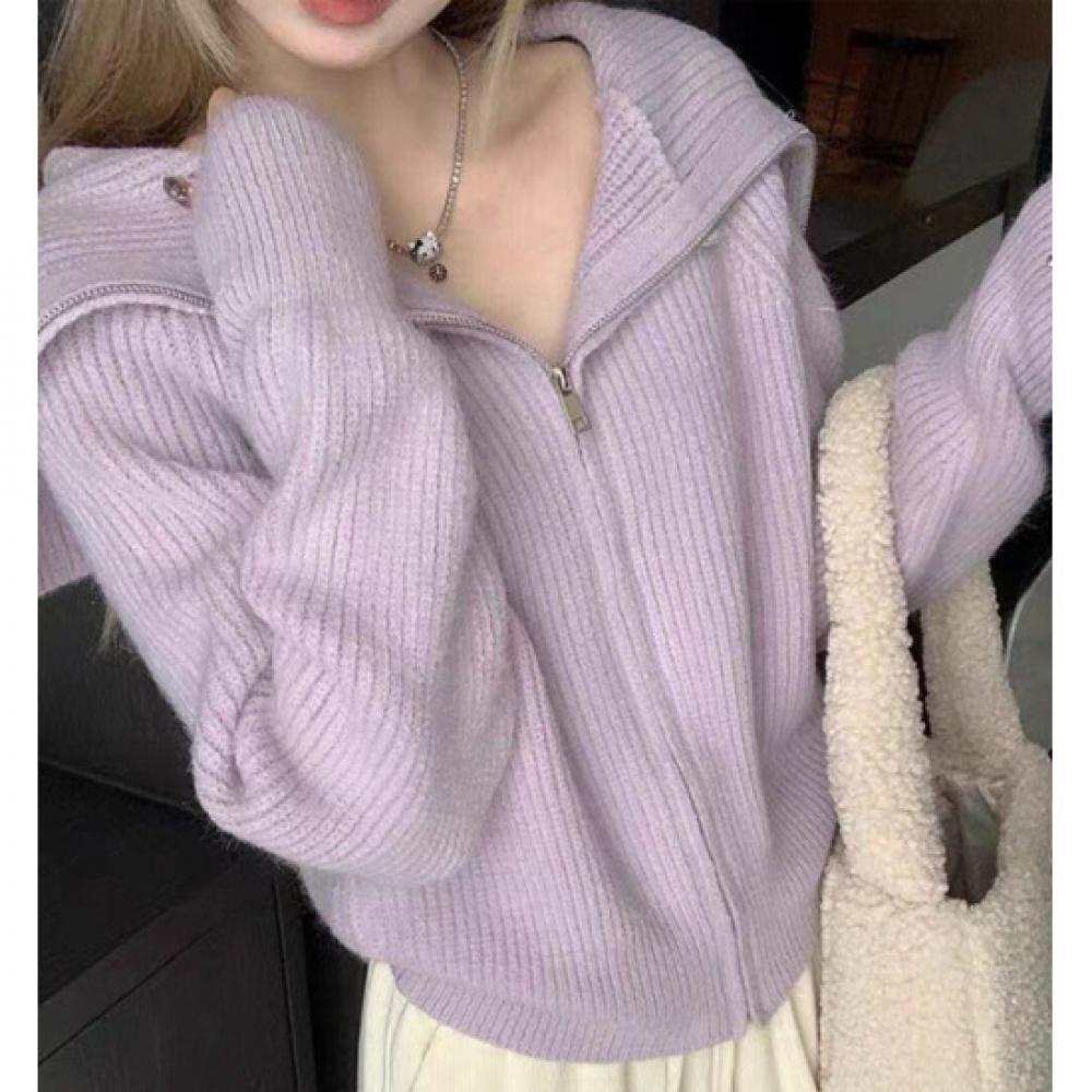 Rellawear Big Collar Knit Cardigan 6 Colors Rlw240834