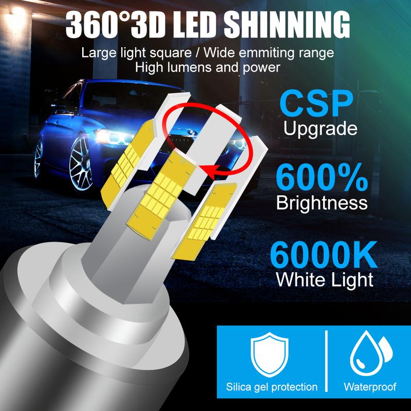 H1 H7 Led Car Headlight Bulbs H8 H11 60000LM Lights HB3 9005 HB4 9006 Hir2 9012 Turbo Bi Led for Projector Lens Auto Fog Lamp