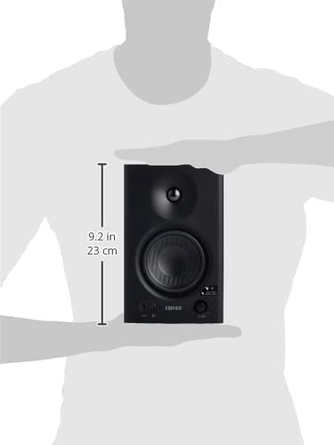 Edifier MR4 Monitor Speaker for Dual Mode Switching and TRS Max 42W 60Hz 20KHz Frequency Response 1 Inch Silk Dome Tweeter diaphragm black
