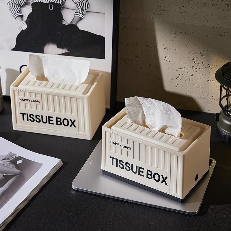 Plastic Tissue Box Holder Paper Storage For Living Room Napkin Holder Container With Lid For Home Office