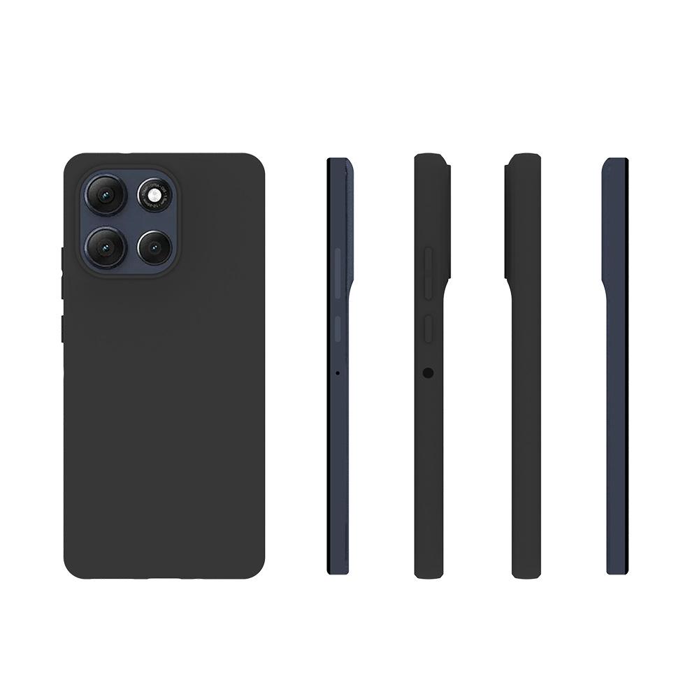 For Motorola Moto G86 Power 5G TPU Case WANLONFENG MS Series Matte Back Cover with Tempered Glass (Big Hole Lens)