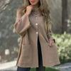 Fashionable Women's Casual Woolen Coat Single Breasted Cardigan Top For Women