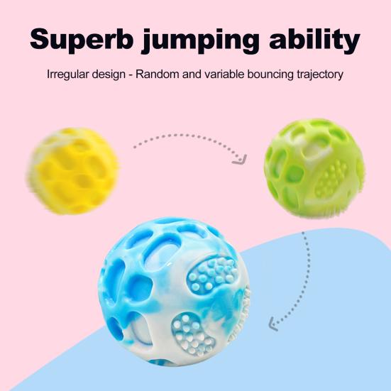 Squeaky Dog Ball Pets Rubber Chew Toy Non-Toxic Bite Resistant Fetch Ball Promotes Teeth Health