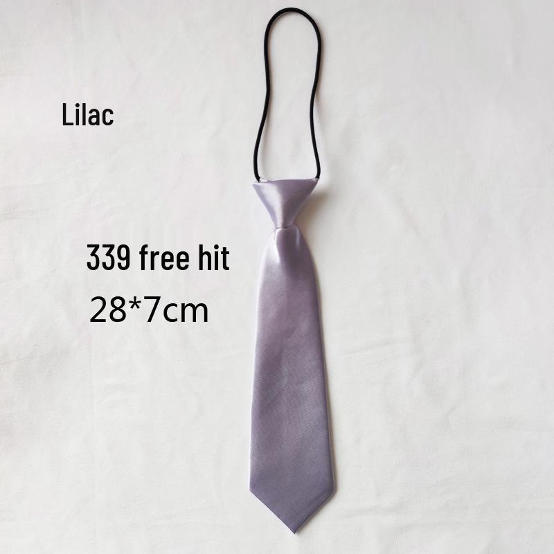 Solid Color Short Pullover with Cute Tie for Women & Children - Casual Uniform Accessory