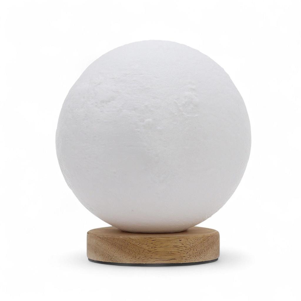 Moon Lamp Night Light, USB, 3-Level, Wooden Base