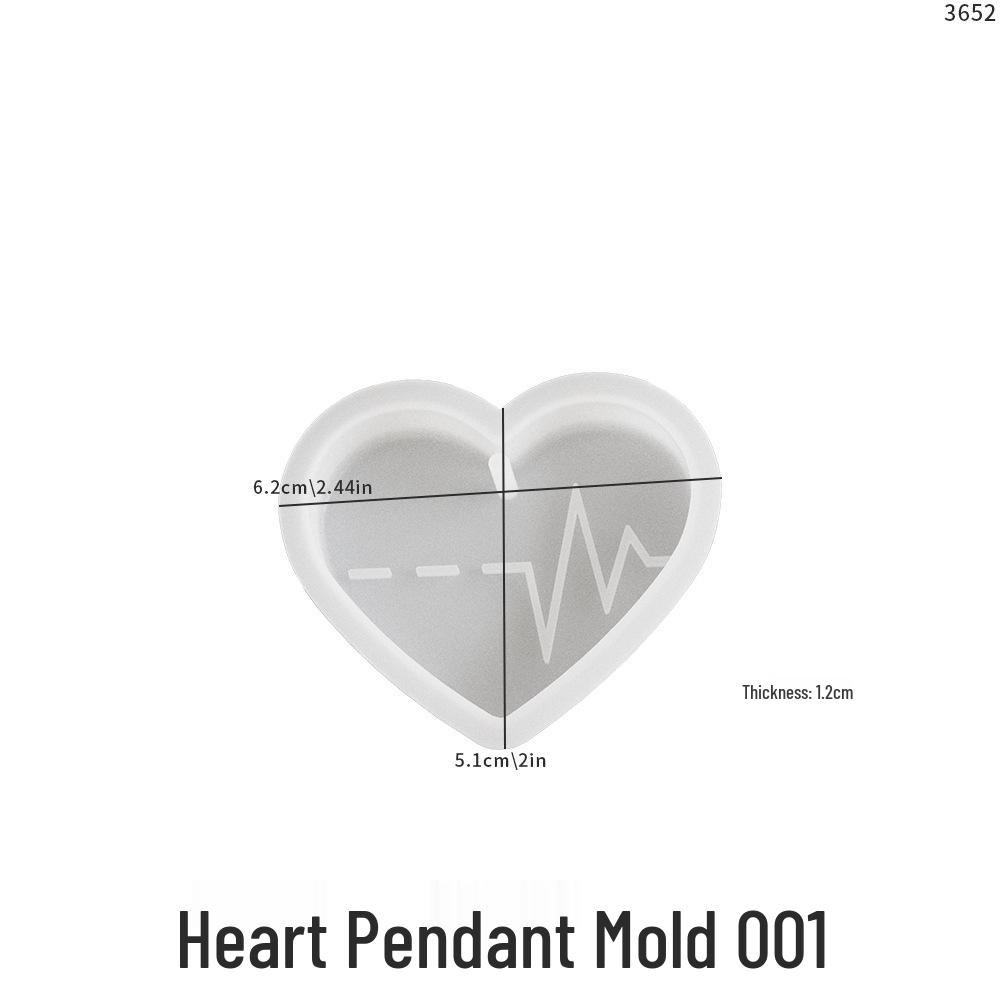 Poppy Heart Pendant Epoxy Resin Silicone Mold for DIY Keychain or Aroma Tag Crafting