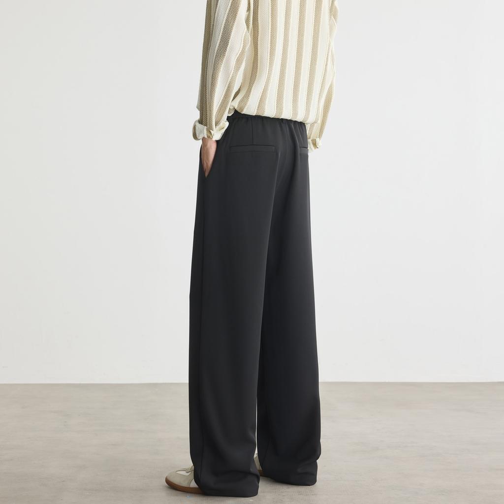 Weiße Freizeithosen Herren Herbst und Winter Neu Plissiert Fallend Old Money Hose Locker Gerade Lange Hose Herren