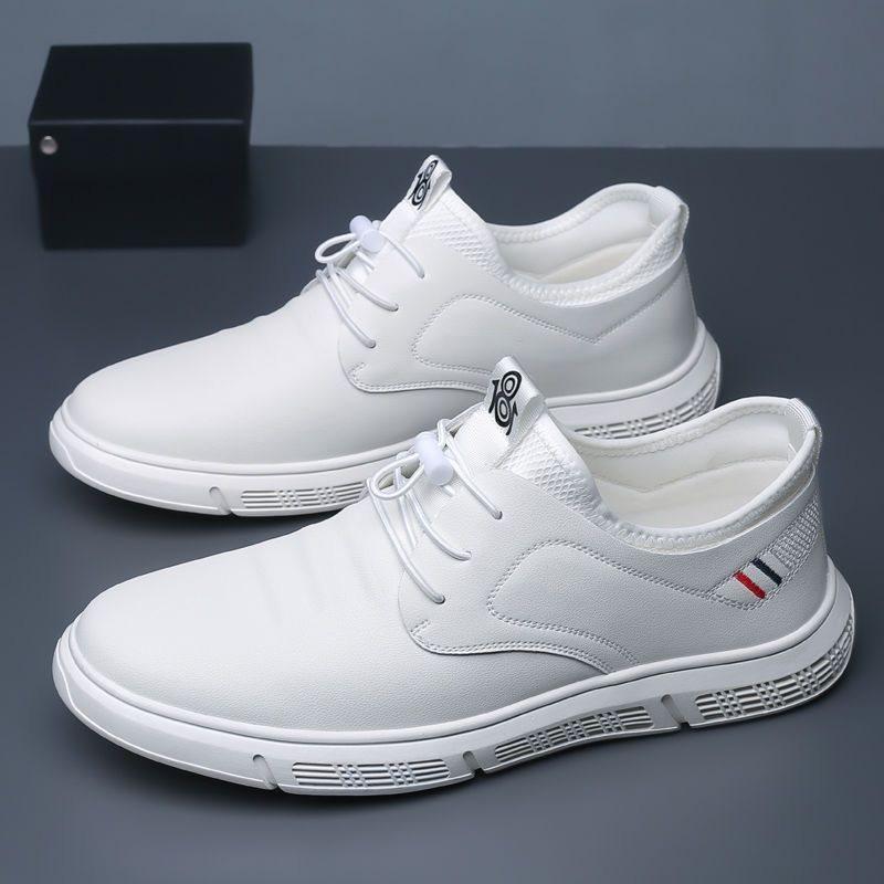 Men's Non Slip Waterproof Kitchen Wear-resistant Black Shoes Work Shoes Casual Work Safety Leather Shoes