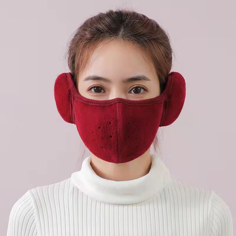 Winter Earmuffs Unisex Breathable Holes Mask Cold-Proof Thermal Mask Two-In-One Wrap Band Ear Warmer Outdoor Riding Ear Muff