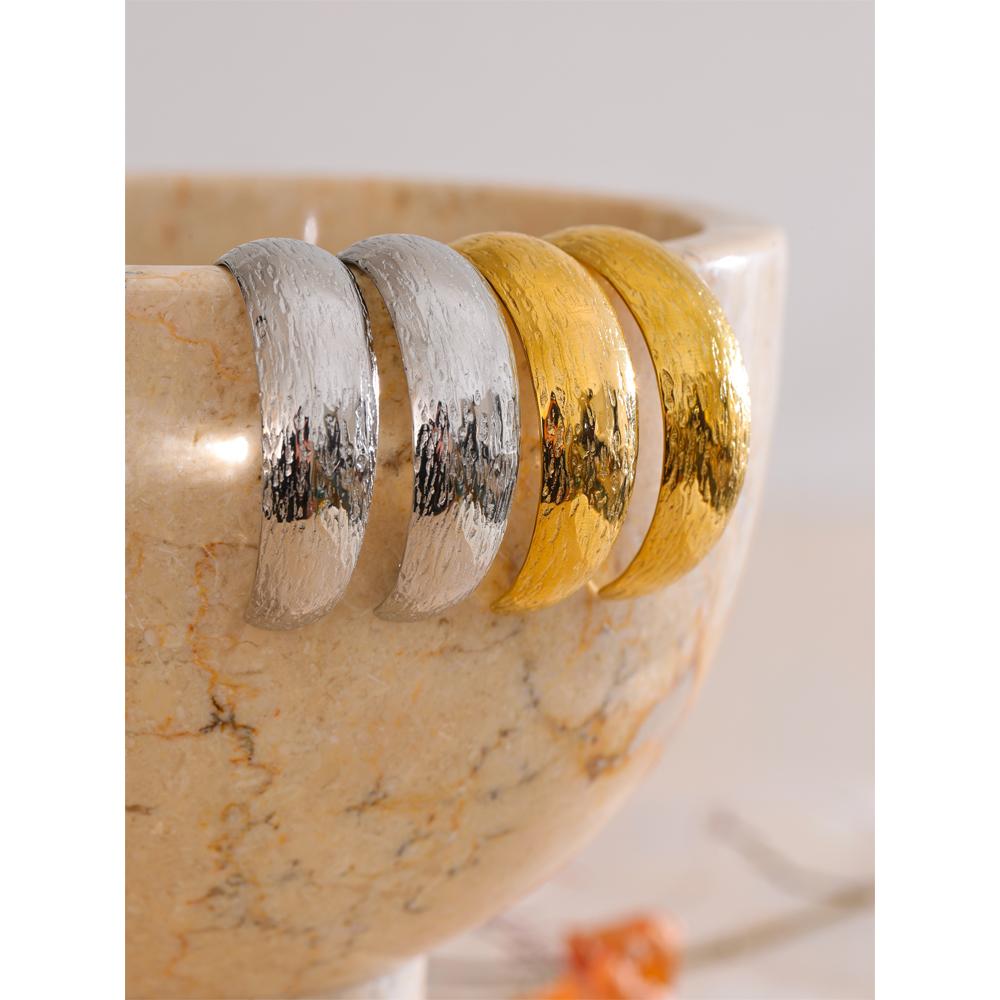 Eetit 316L Stainless Steel Polished Metal C Shape Daily Earrings Anti Allergic PVD Plated Trending Versatile Attractive Jewelry